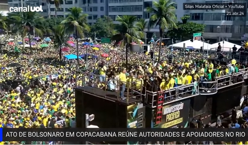 Ato de Bolsonaro em Copacabana reúne autoridades e apoiadores no Rio de Janeiro; acompanhe ao vivo