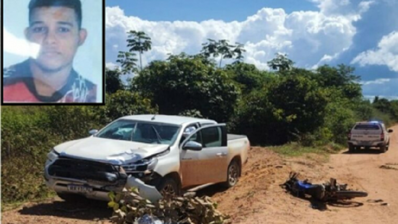 Motociclista morre ao bater de frente com caminhonete