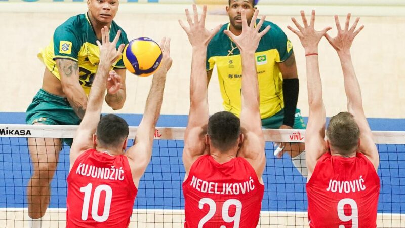 Com bela atuação, seleção masculina derrota Sérvia por 3 sets a 1 na Liga das Nações de Vôlei