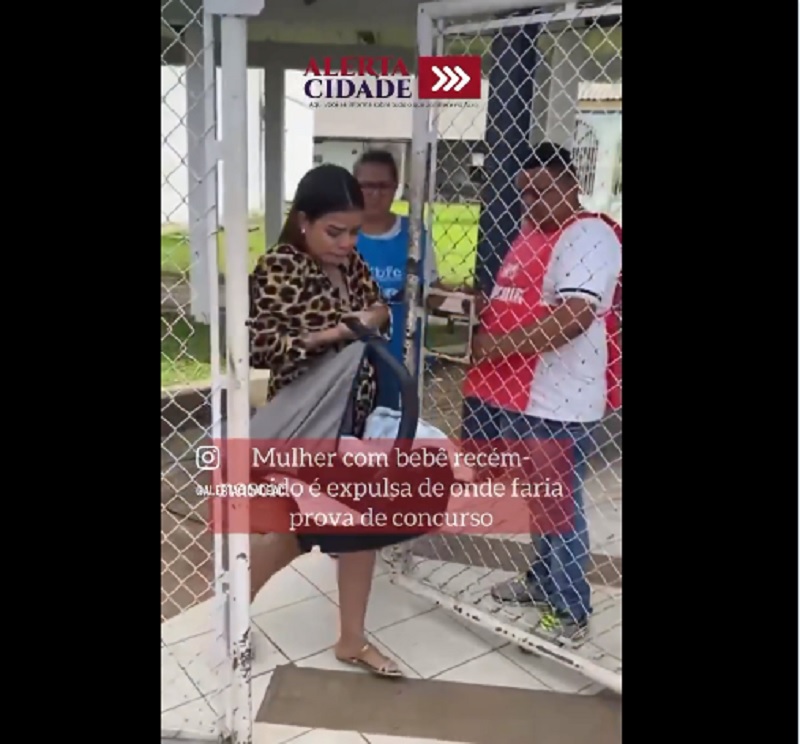 VÍDEO: Candidata é expulsa do concurso da secretaria estadual de saúde do Acre com criança de colo