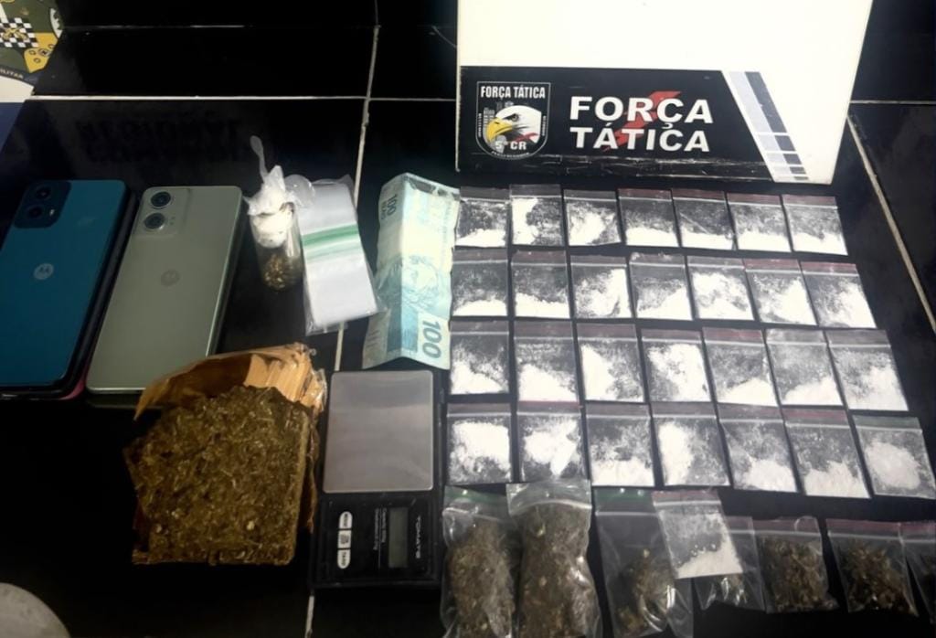 Quadrilha é presa pela Força Tática por tráfico de drogas com maconha e pasta base de cocaína