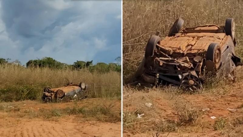 Dois jovens de 25 e 29 anos morrem após carro capotar em rodovia estadual