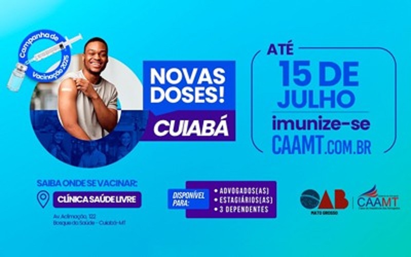 SAÚDE: Campanha de vacinação contra a gripe promovida pela CAA/MT segue até 15 de julho em Cuiabá e Barra do Garças