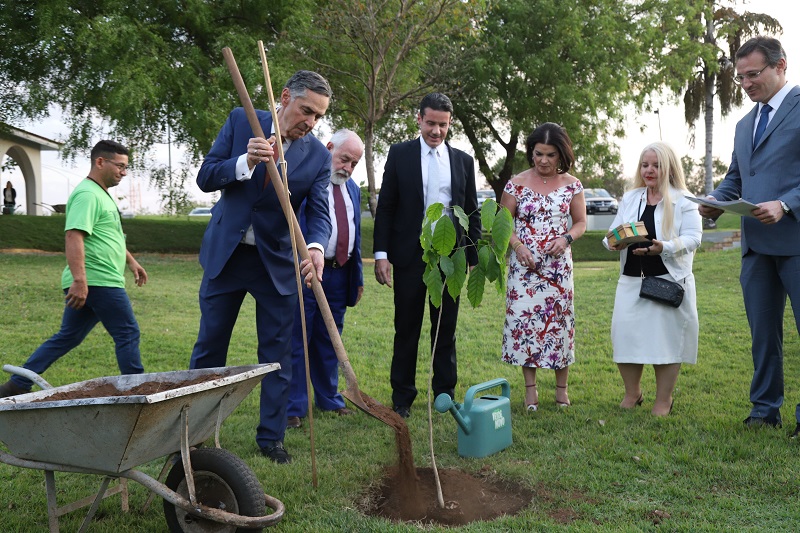 Ministro Luís Roberto Barroso planta Ipê Amarelo e celebra compromisso ambiental em Mato Grosso