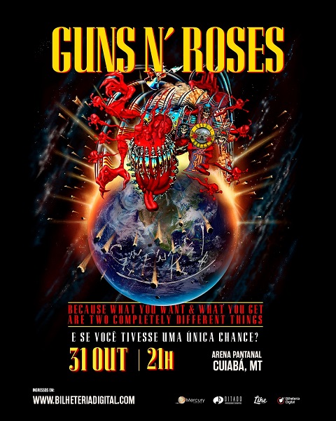 IMPACTO CULTURAL: expectativa cresce para show do Guns N’ Roses em Cuiabá