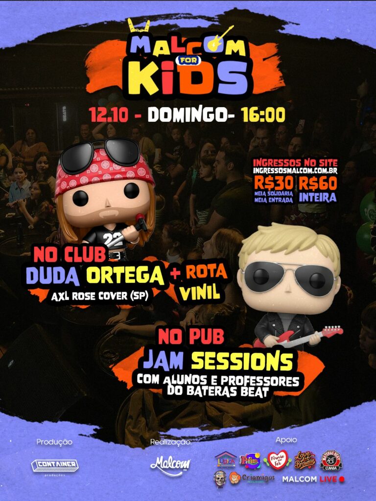 PROGRAMAÇÃO INFANTIL- Malcom For Kids celebra o Dia das Crianças com rock, brincadeiras e atrações especiais