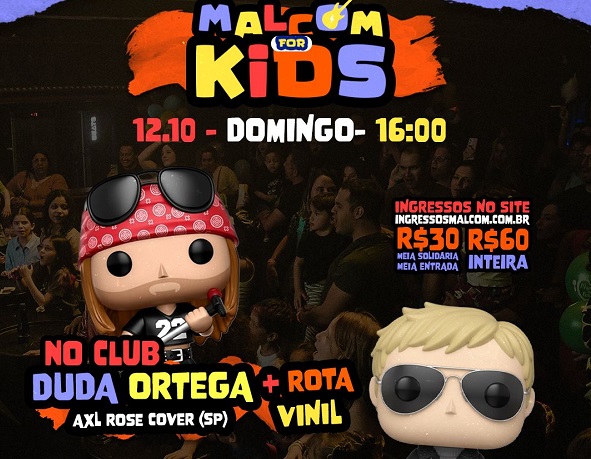 PROGRAMAÇÃO INFANTIL- Malcom For Kids celebra o Dia das Crianças com rock, brincadeiras e atrações especiais