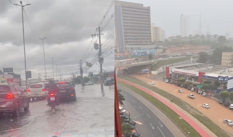 TEMPORAL: chuva forte deixa novamente Cuiabá  com alagamentos e lixo espalhados por avenidas