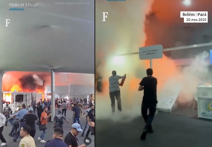 Incêndio destrói parte de pavilhão da COP 30 em Belém; veja vídeo