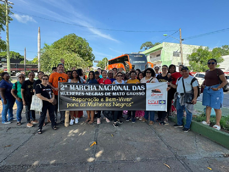 Delegação do Sintep-MT e CUT-MT segue para Brasília para a 2ª Marcha por Reparação e Bem Viver
