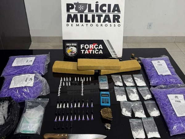 Força Tática prende faccionado com tabletes de maconha e porções de cocaína