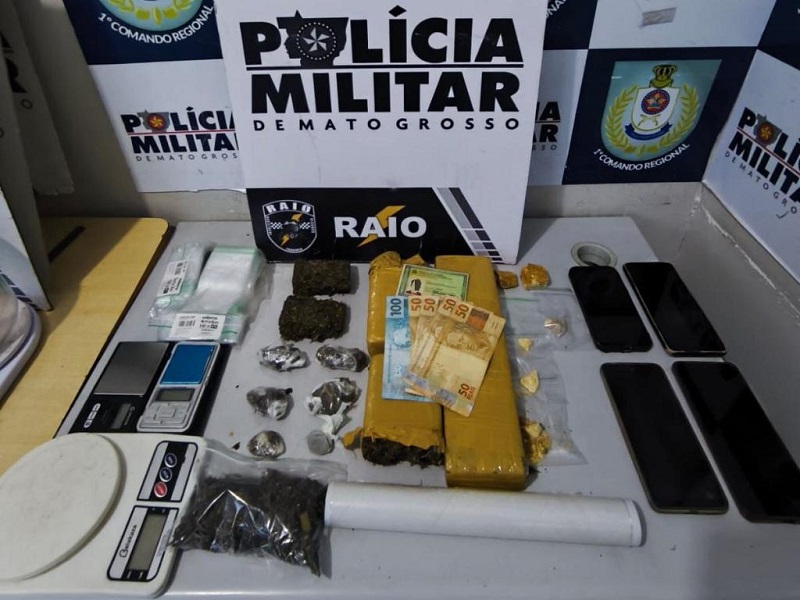 Companhia Raio prende três homens por tráfico de drogas em Cuiabá