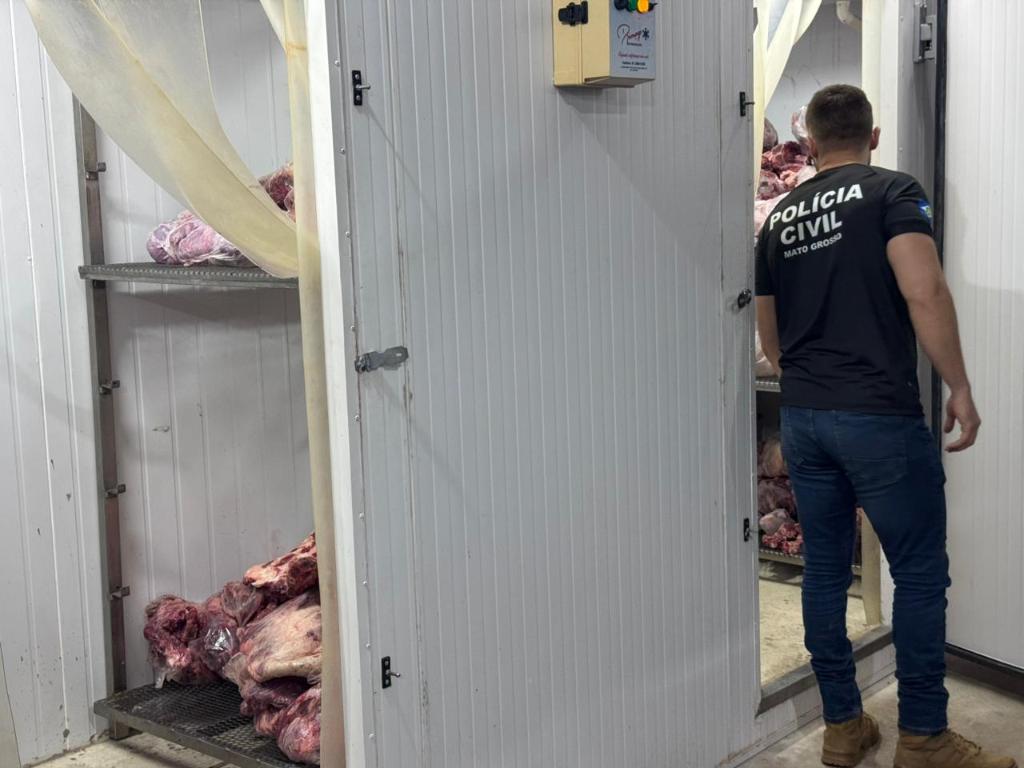 Identificados pela PJC e conduzidos para a delegacia 11 pessoas por saquear carga de carne na MT-235