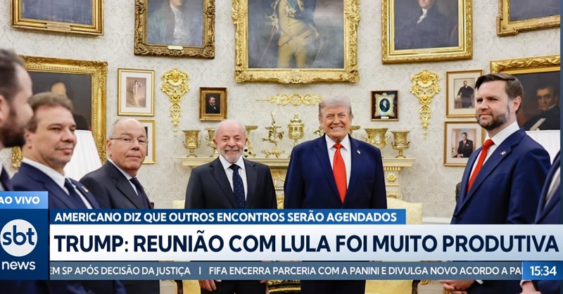 Donald Trump chama Lula de dinâmico e diz que reunião foi produtiva no almoço