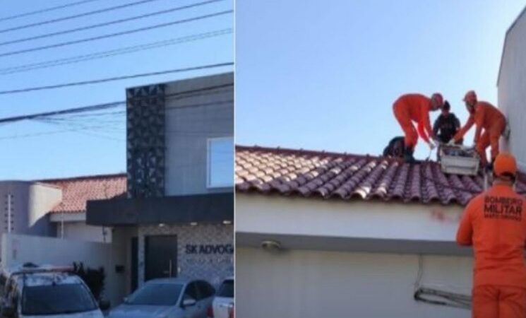 PMMT frustra assalto em Cuiabá, um morto e outro ferido em cima do telhado