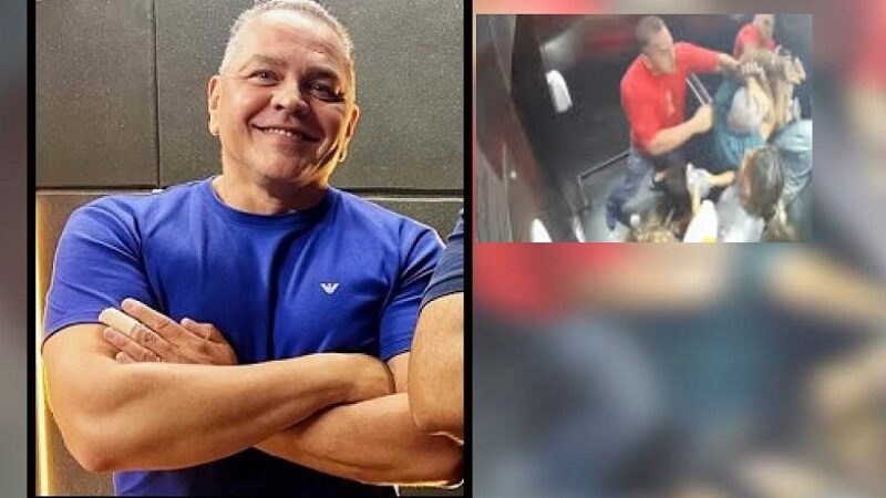 Policial civil aposentado Luciano Testa, de 56 anos, foi filmado batendo em vizinho idoso dentro do elevador em prédio Cuiabá