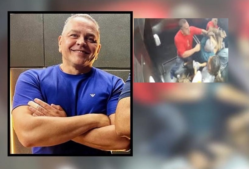 Policial civil aposentado Luciano Testa, de 56 anos, foi filmado batendo em vizinho idoso dentro do elevador em prédio Cuiabá