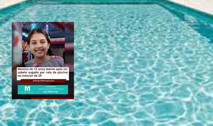 Criança de 8 anos morre afogada ao ter cabelo sugado por bomba da piscina