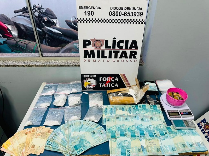 Três faccionados são presos com drogas e R$ 16,7 mil da venda de entorpecentes