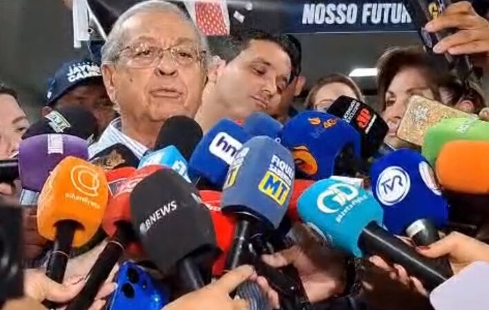 Jayme Campos chega na convenção com Lucimar Sacre confiante na vitória ; vídeo