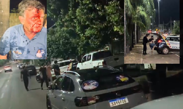Prefeito em exercício de Água Boa sofre agressão no rosto durante adesivaço político no centro da cidade