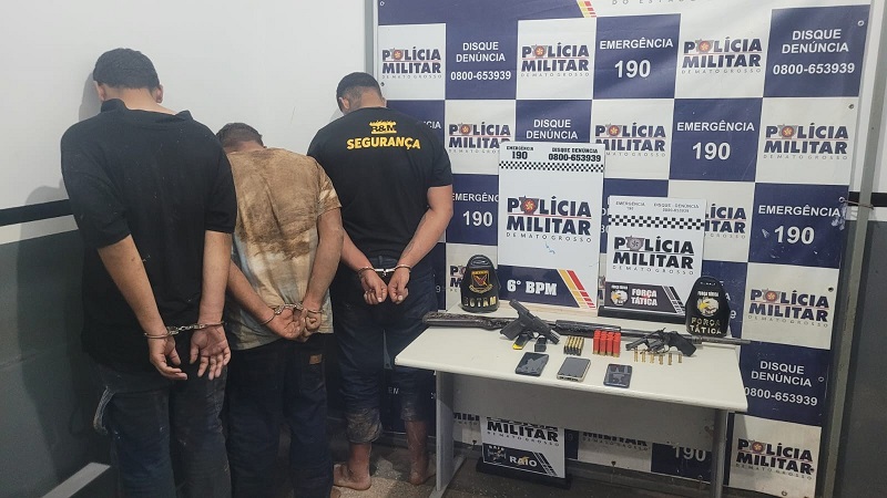 AÇÃO RÁPIDA – Polícia Militar detém faccionados suspeitos por tentativa de homicídio mediante tortura em Cáceres
