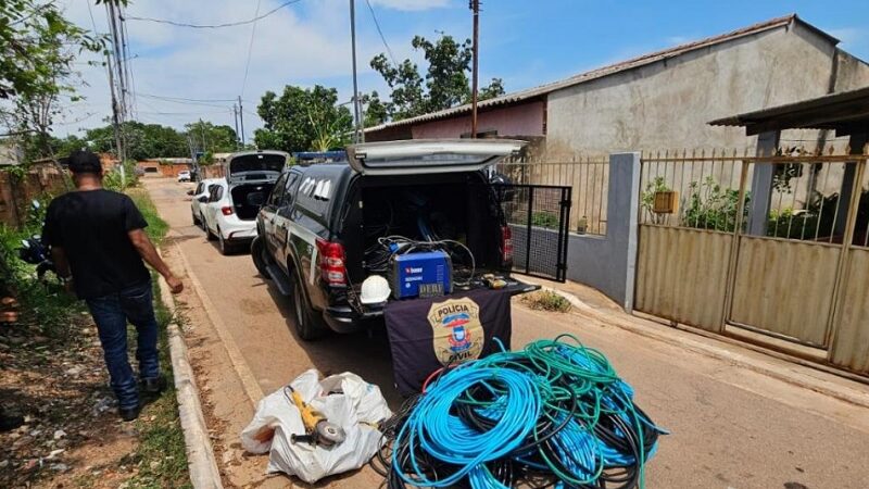 Polícia Civil prende quatro pessoas e recupera 2 toneladas de fios de cobre em Várzea Grande