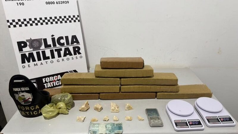 COMBATE AO TRÁFICO – Força Tática apreende dois adolescentes faccionados com tabletes de maconha em Tangará da Serra